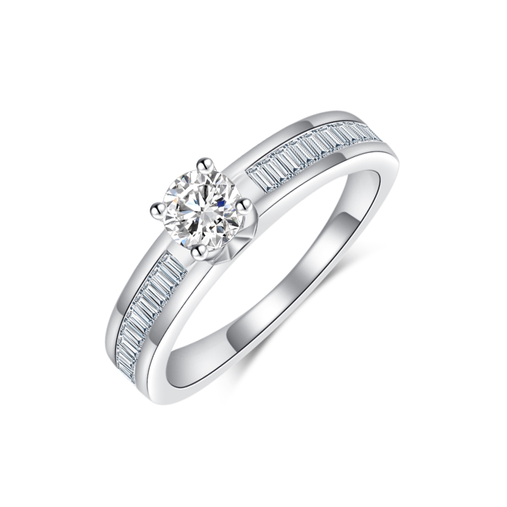 Prsteň z bieleho zlata s kameňmi DIAMANT