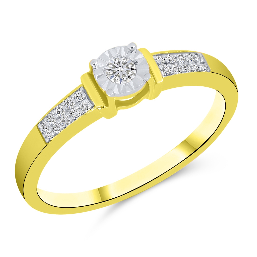 Prsteň zo žltého zlata s kameňmi DIAMANT