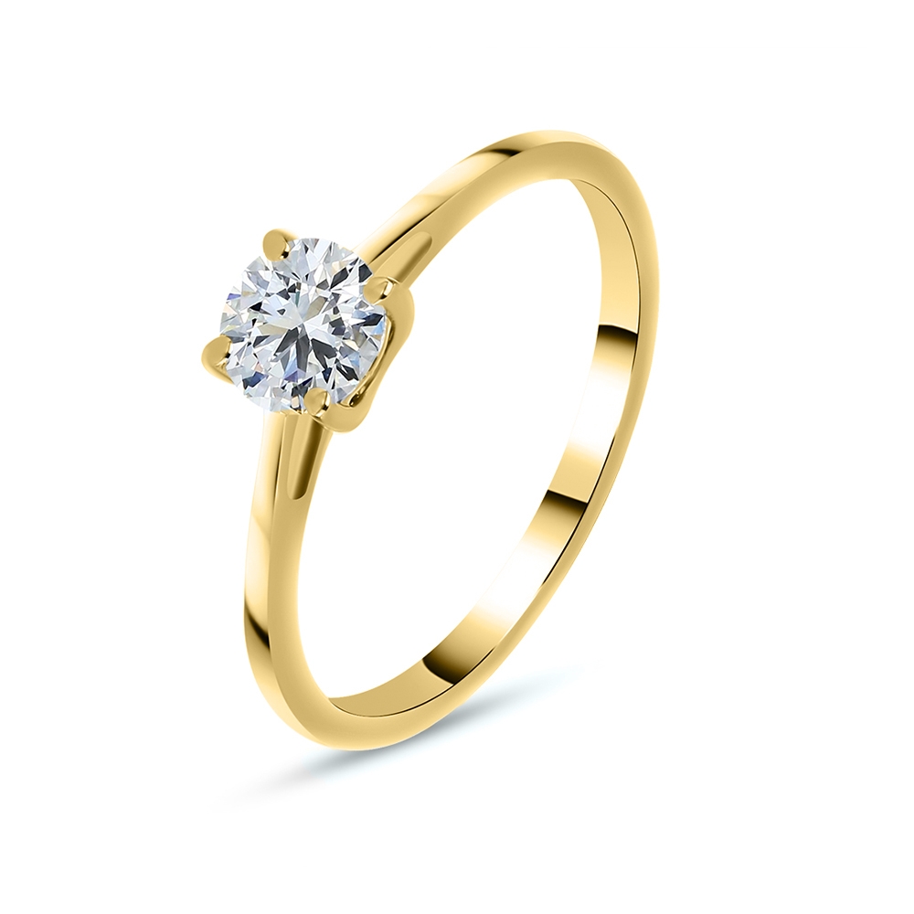 Prsteň zo žltého zlata s kameňmi DIAMANT