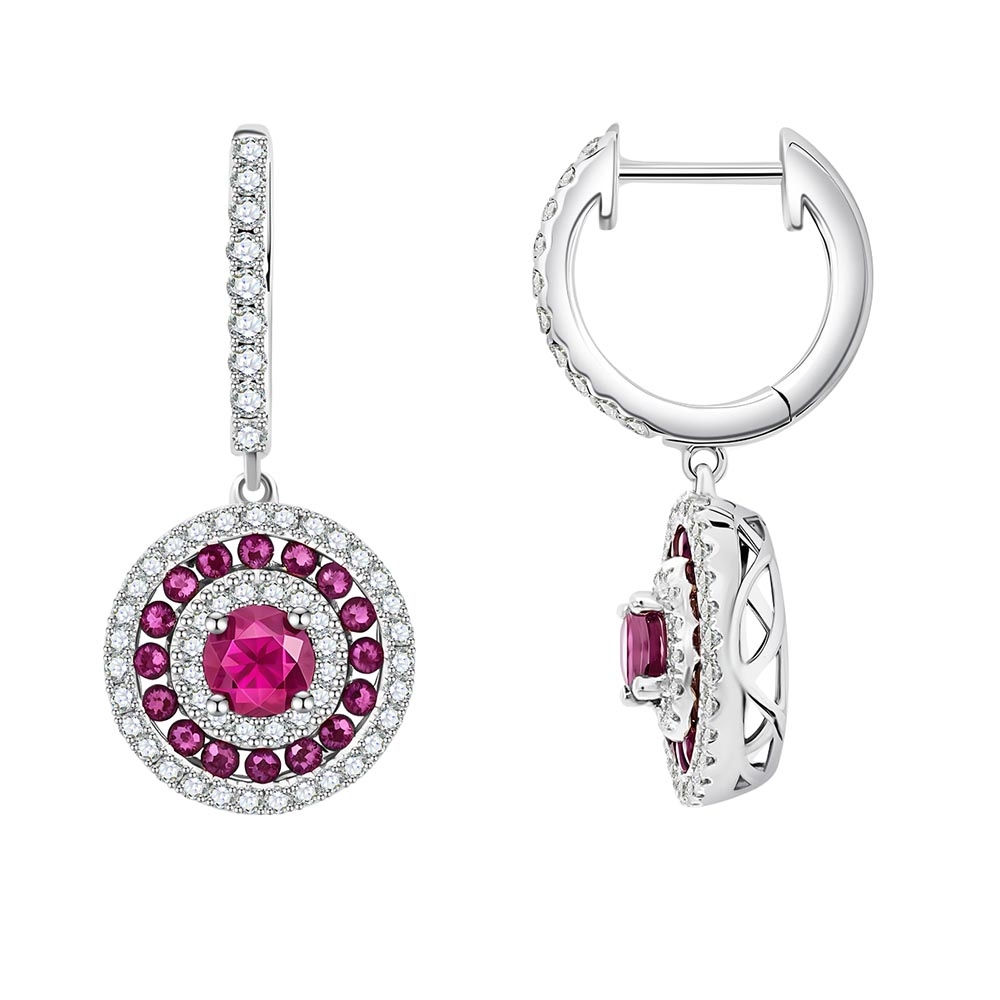 Náušnice zo žltého zlata s kameňmi DIAMANT, ZAFÍR