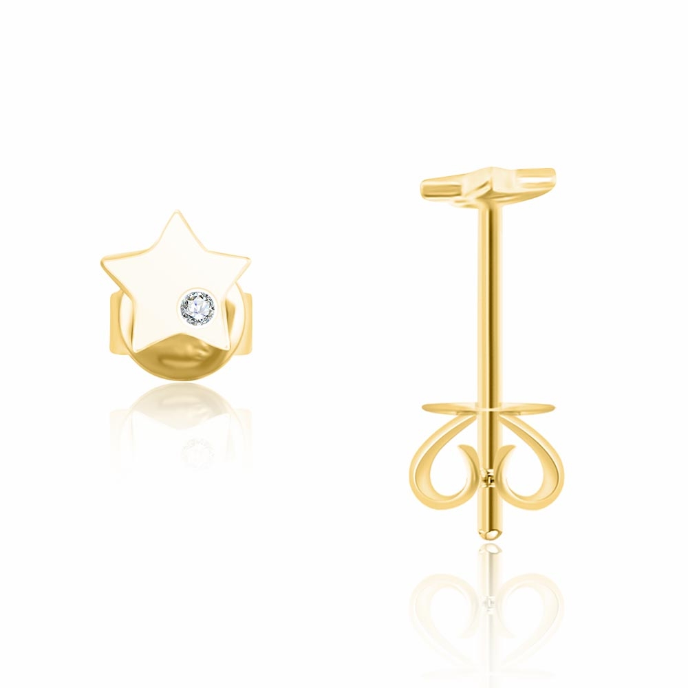Náušnice zo žltého zlata s kameňmi DIAMANT