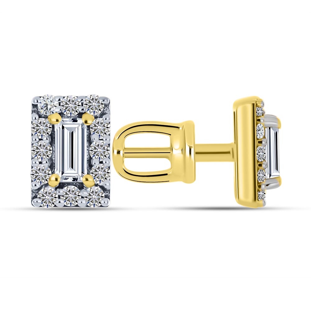 Náušnice zo žltého zlata s kameňmi DIAMANT