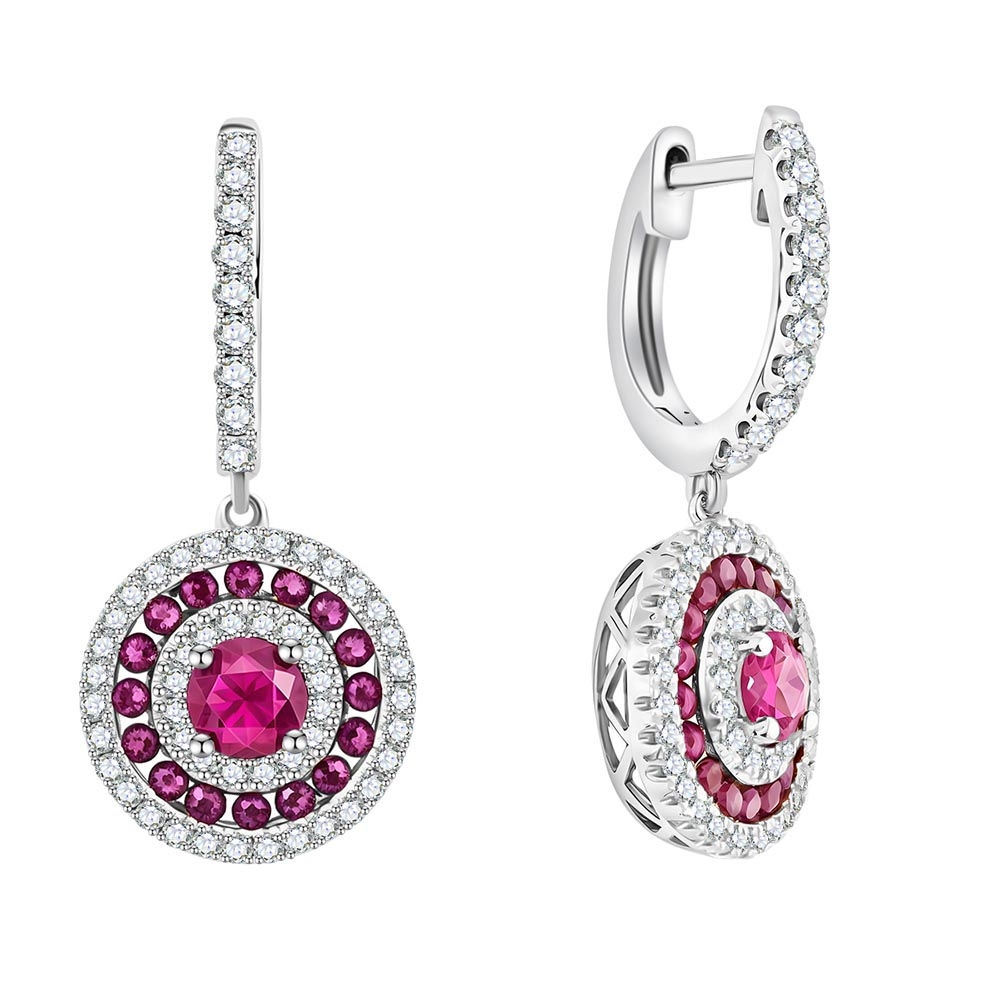 Náušnice zo žltého zlata s kameňmi DIAMANT, ZAFÍR