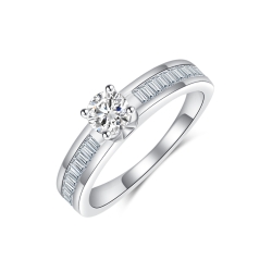 Prsteň z bieleho zlata s kameňmi DIAMANT