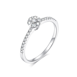 Prsteň z bieleho zlata s kameňmi DIAMANT
