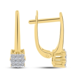 Náušnice zo žltého zlata s kameňmi DIAMANT
