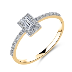 Prsteň zo žltého zlata s kameňmi DIAMANT