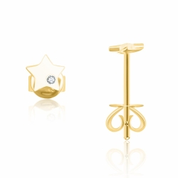 Náušnice zo žltého zlata s kameňmi DIAMANT