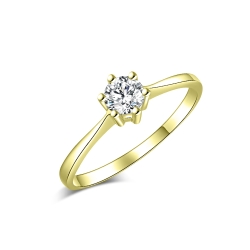 Prsteň zo žltého zlata s kameňmi DIAMANT