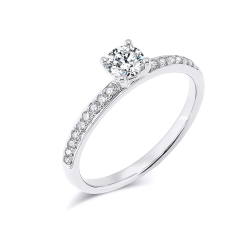 Prsteň z bieleho zlata s kameňmi DIAMANT